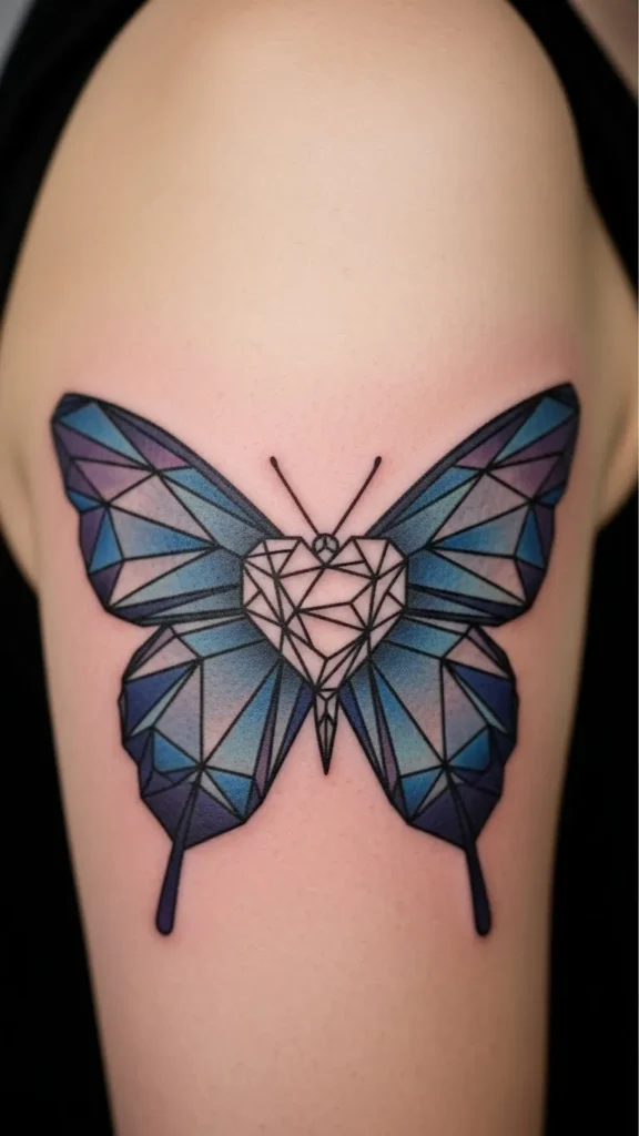 Geometric Heart Butterfly