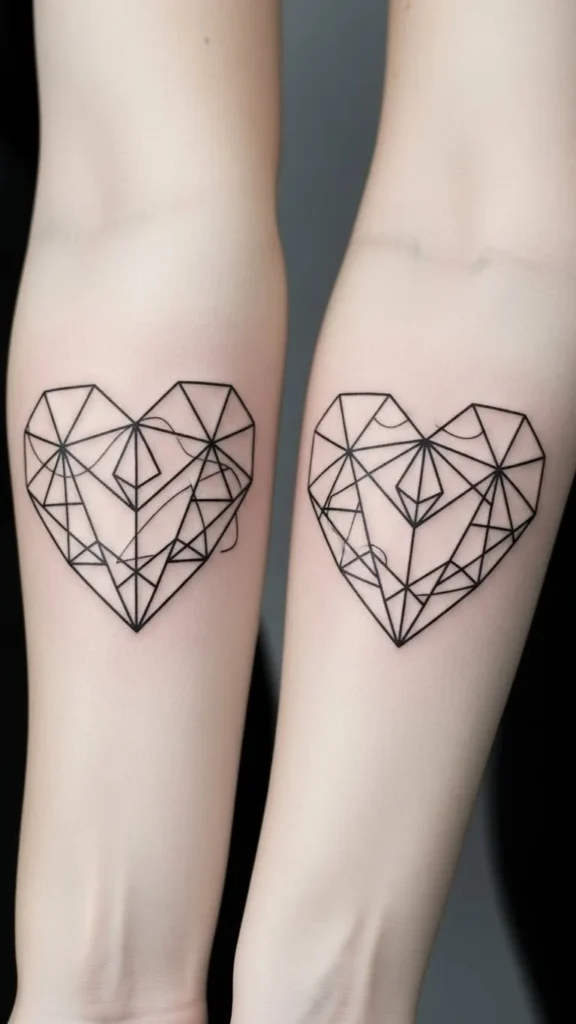 Geometric Heart Pair