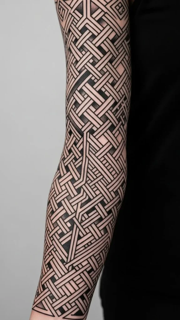 Geometric Knot Grid Sleeve