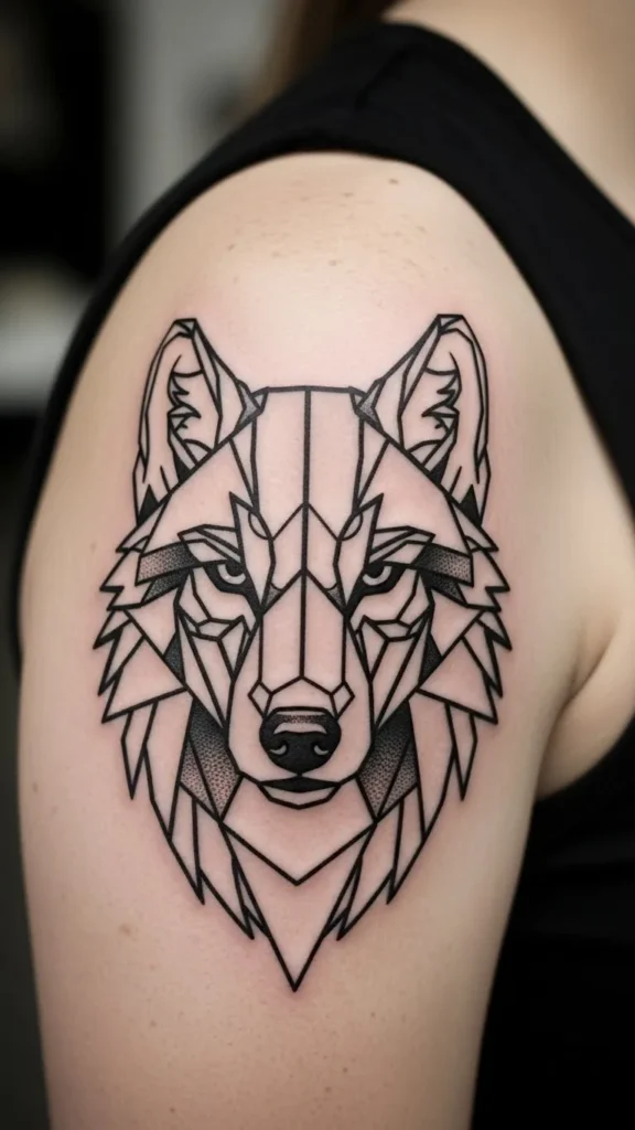 Geometric Wolf Head