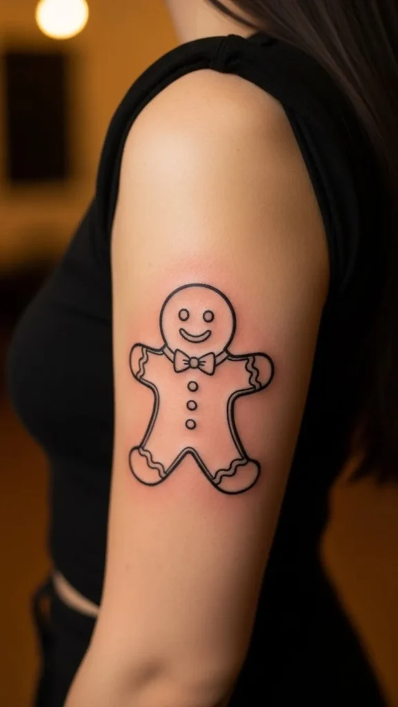 Gingerbread Outline With Bow Tie