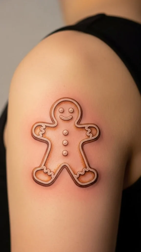 Gingerbread Outline With Dotted Icing Arms