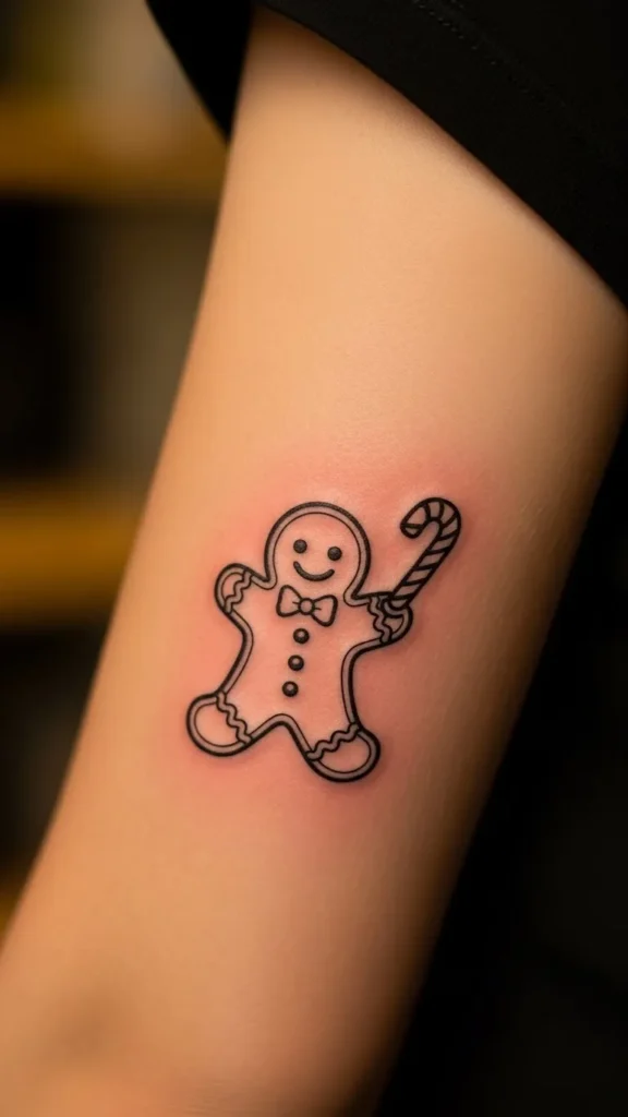 Gingerbread Outline With Mini Candy Cane Shape