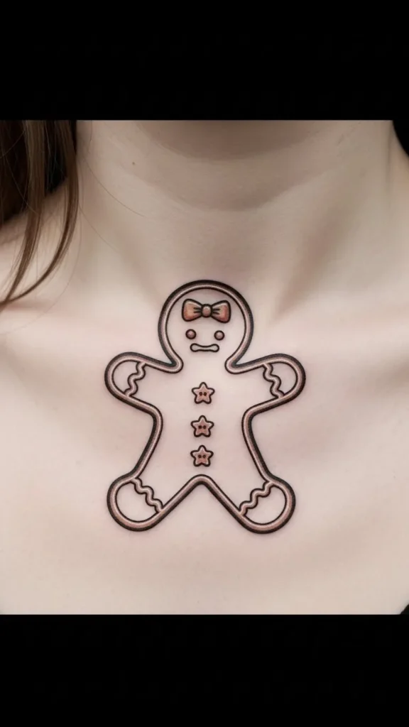  Gingerbread Outline With Mini Star Buttons