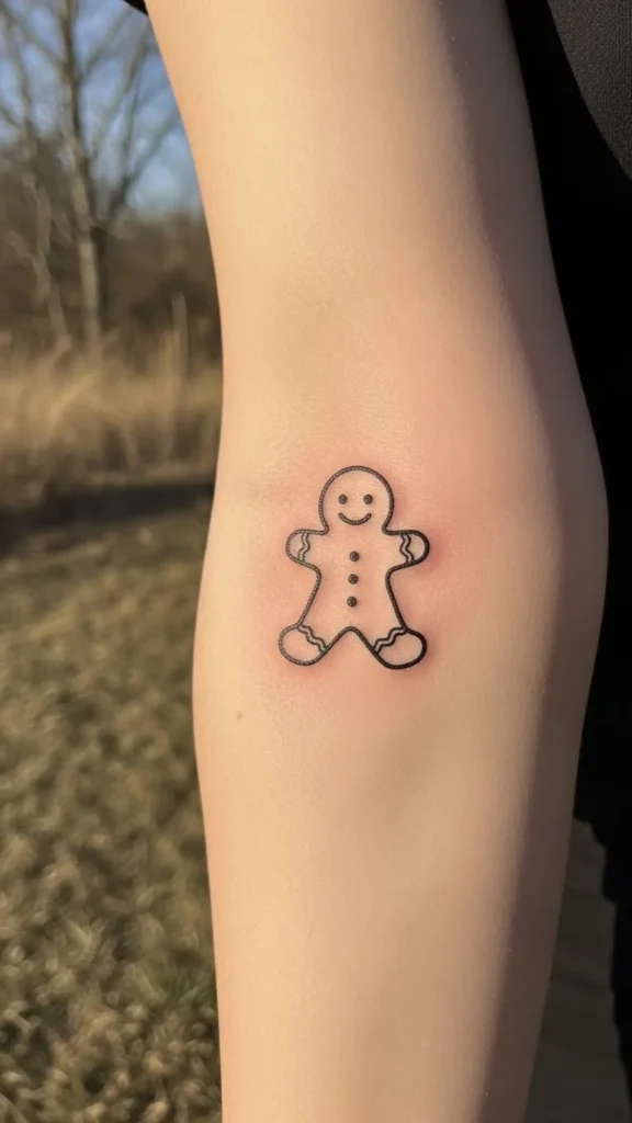 Gingerbread Outline With Simple Smile