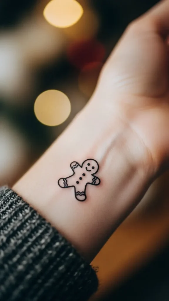 Gingerbread outline tattoo