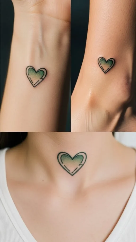 Green Heart Tattoos