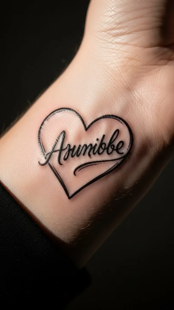 Handwritten Name in Heart