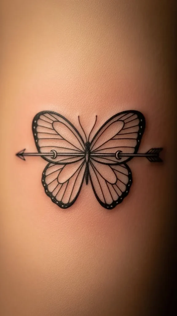 Heart Butterfly with Arrow