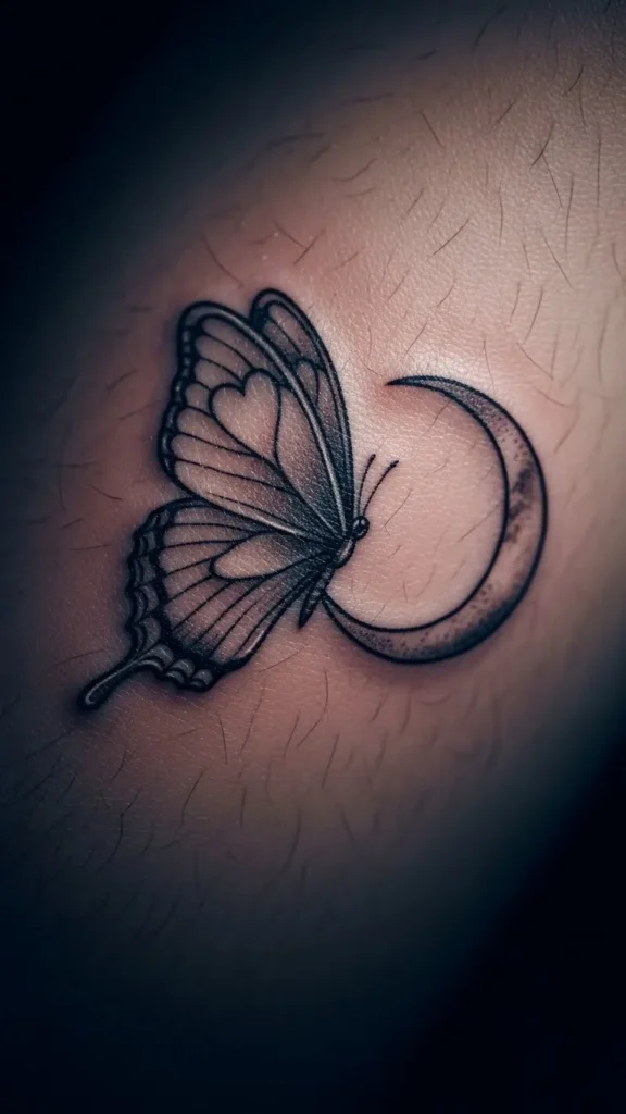  Heart Butterfly with Moon