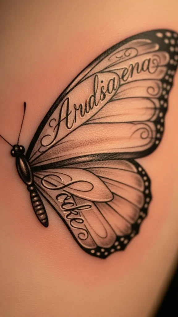 Heart Butterfly with Name