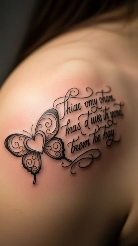 Heart Butterfly with Quote Fragment