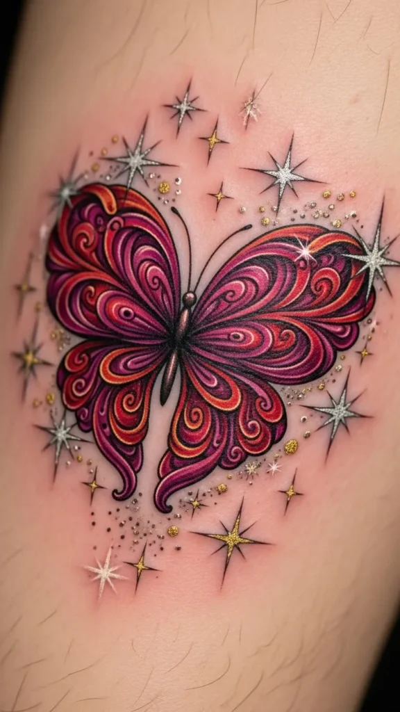  Heart Butterfly with Stars