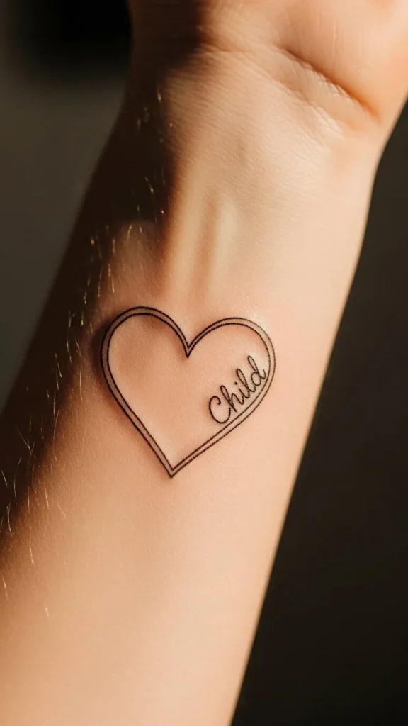 Heart Outline With Child’s Name