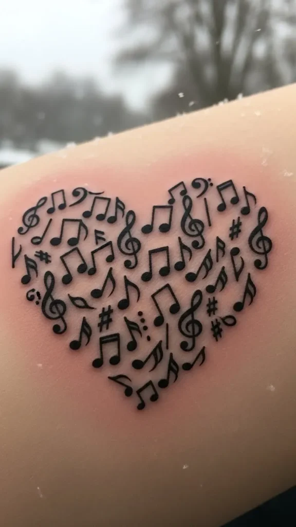 Heart-Shaped Cluster of Notes