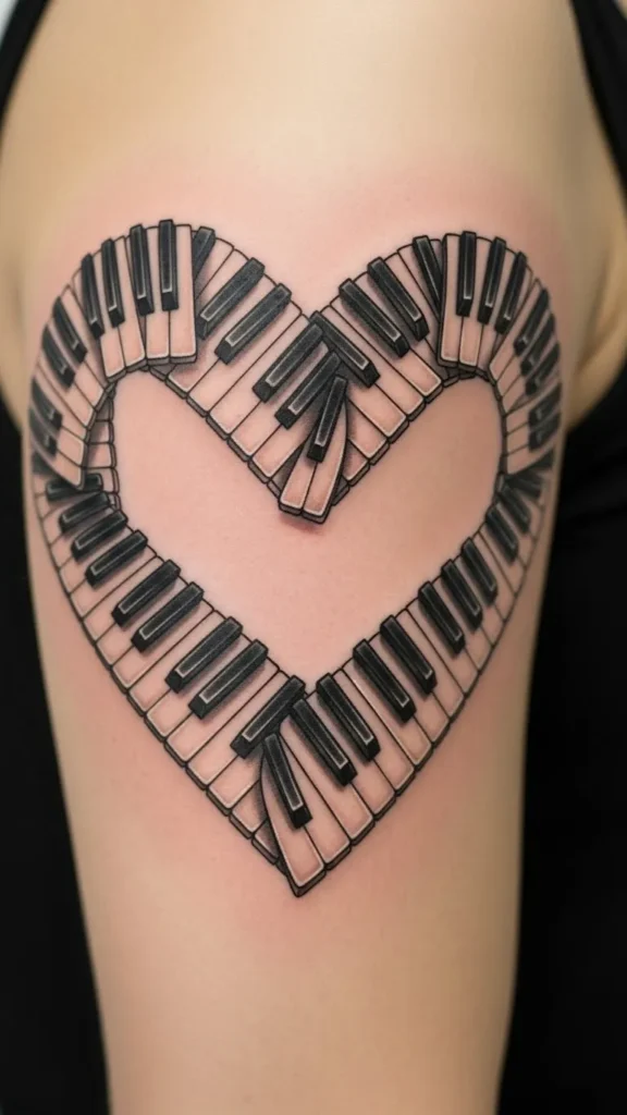 Heart With Piano Keys
