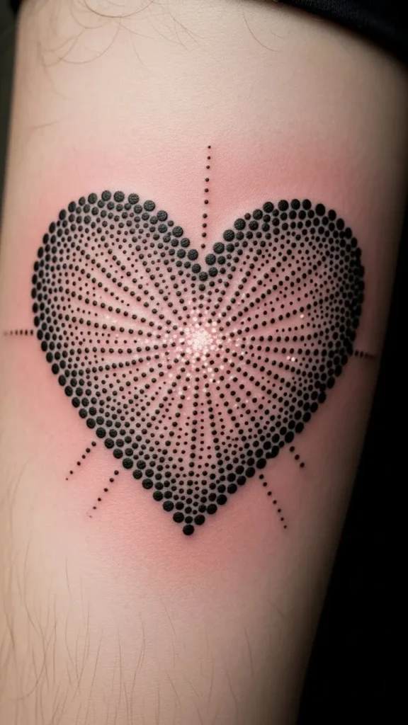  Heart with Light Dotwork