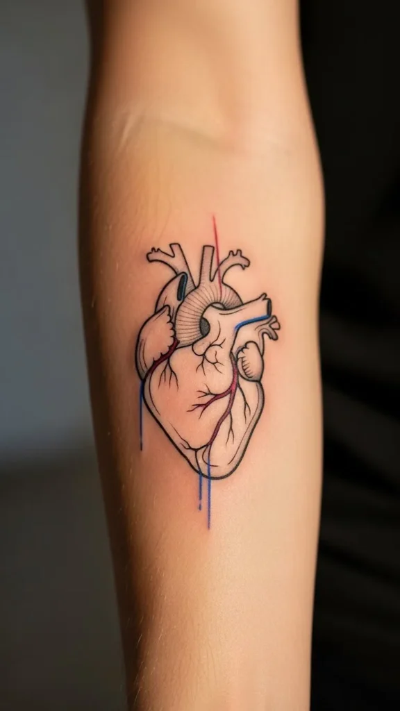 Heart with Minimal Color Accents