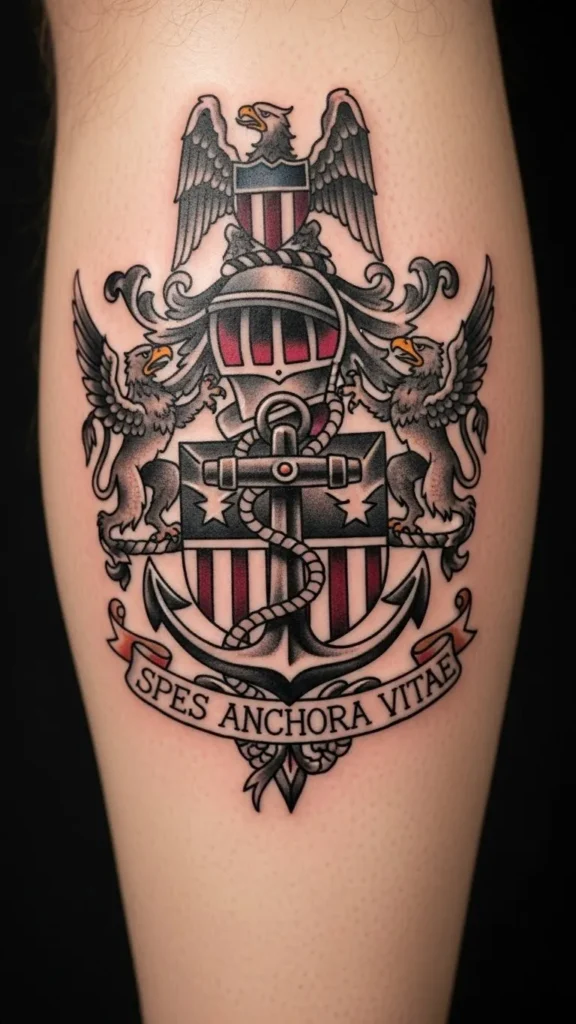 Heraldic Anchor Crest