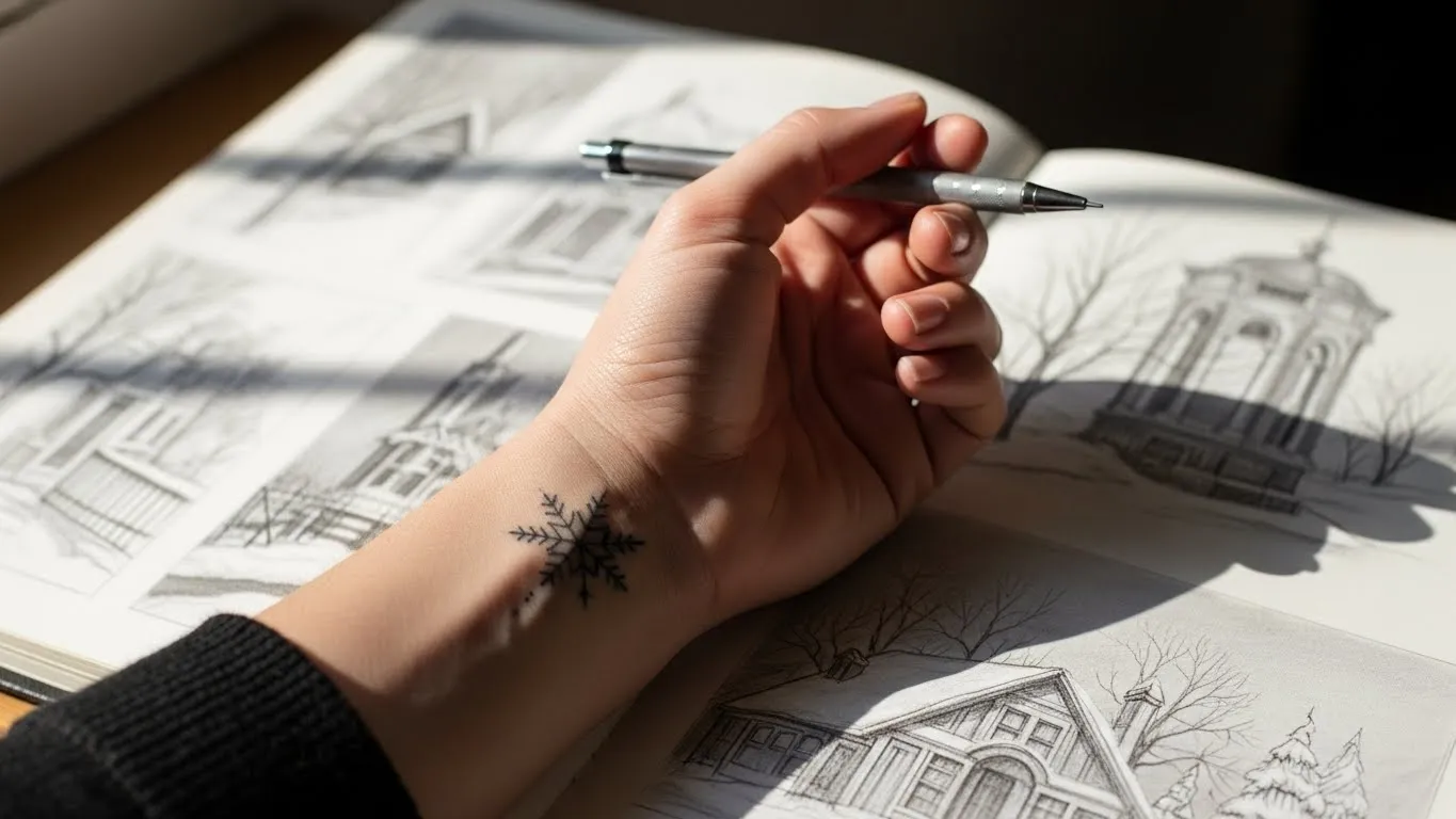 How to Draw a Delicate Snowflake Wrist Tattoo for Winter