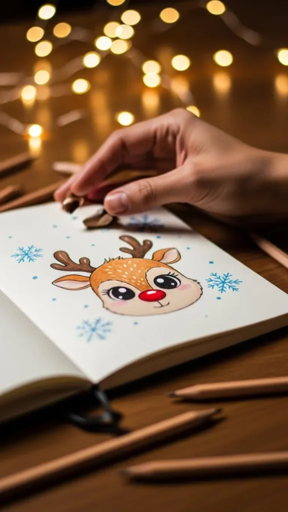 How to draw a Rudolph reindeer tattoo