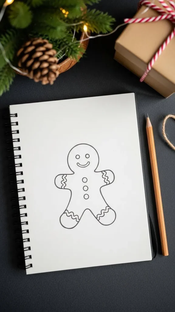 How to draw a gingerbread cookie tattoo