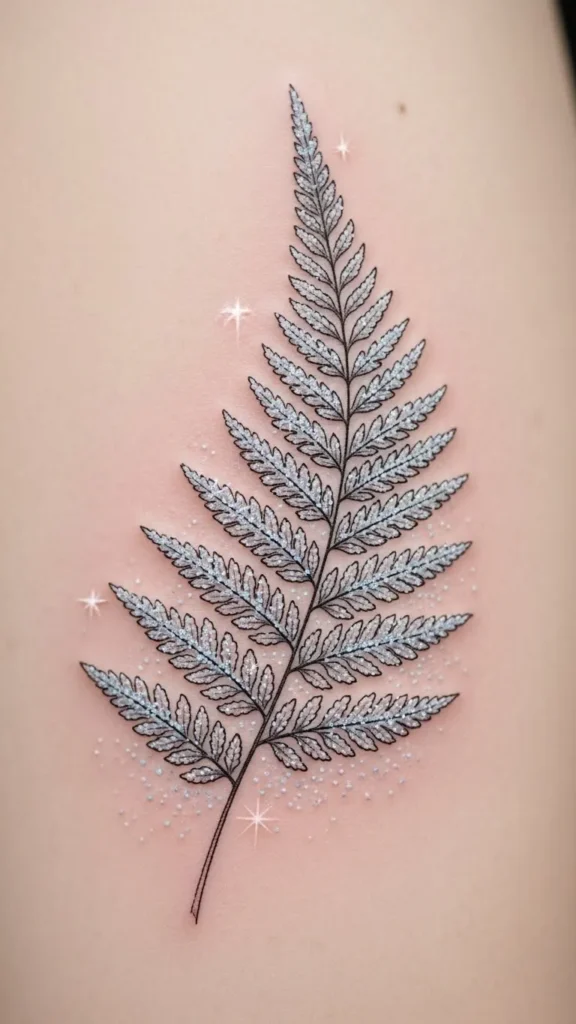 Ice-Dusted Fern Leaf