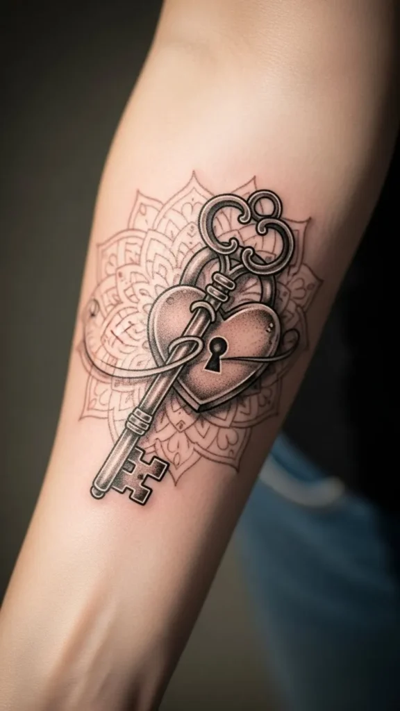 Key and Lock Mandala Accent