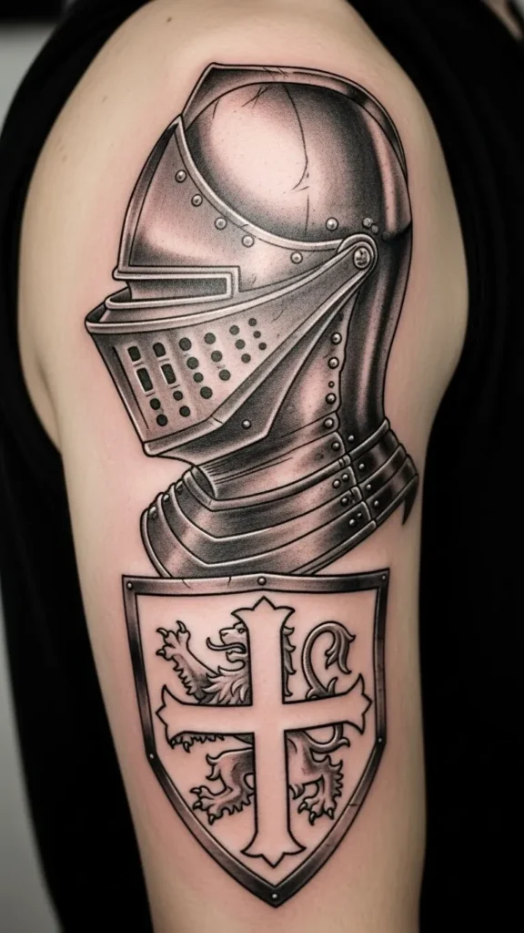  Knight Helmet Crest Tattoo