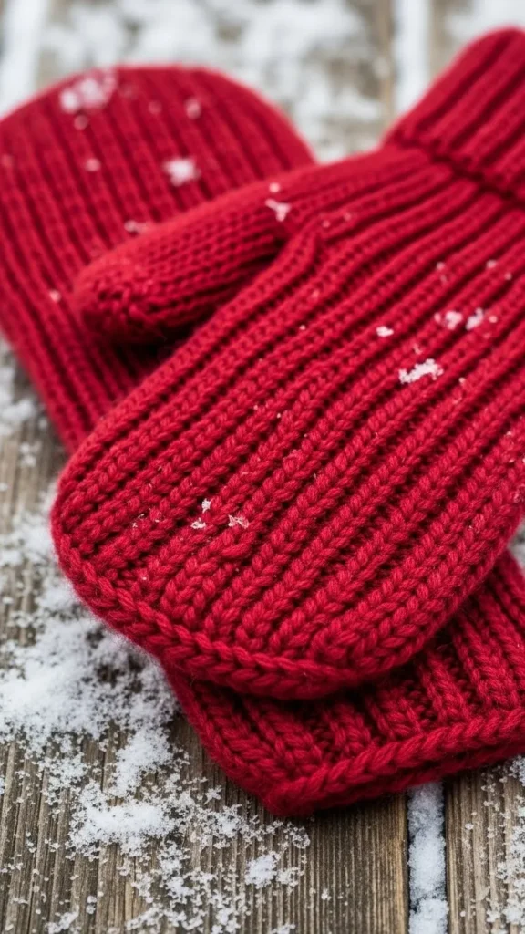 Knitted Santa Gloves