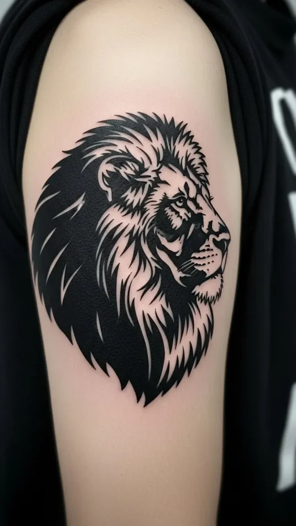 Lion Silhouette Tattoo