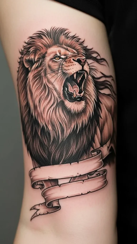 Lion with Name Banner