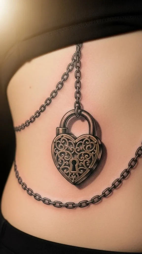 Lock Hanging from Rib Chain