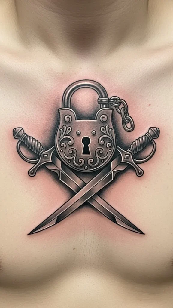 Lock Sword Chest Crest