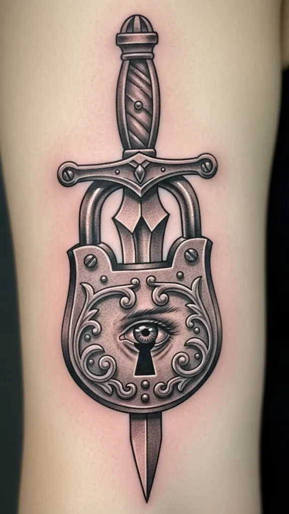 Lock Sword with Eye Detail