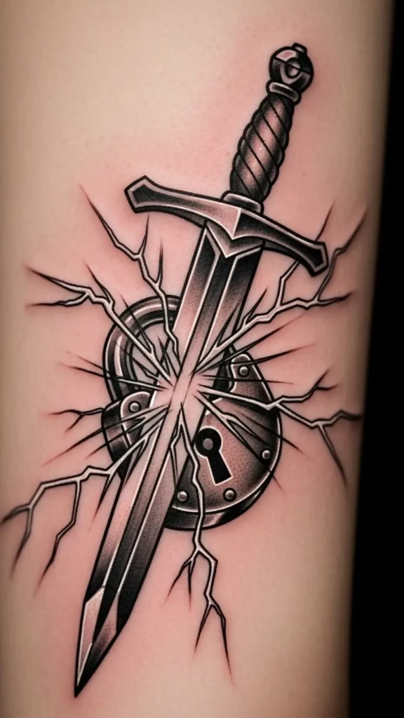 Lock Sword with Lightning Crack