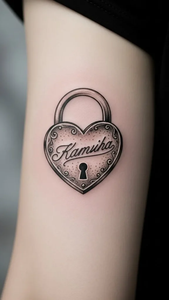 Lock and Heart Name Design