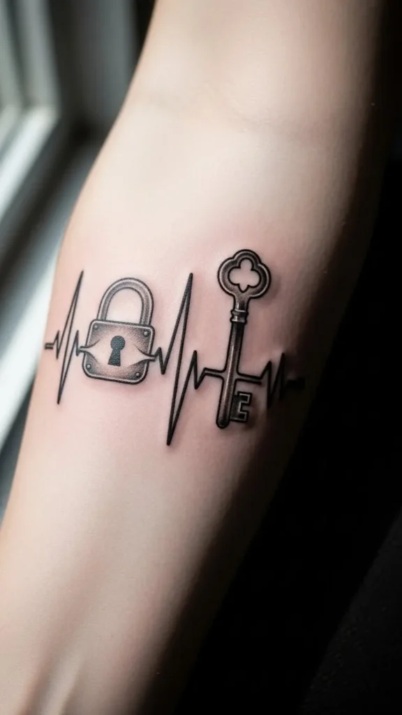 Lock and Key Heartbeat Line