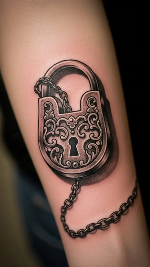 Lock with Chain Shadow