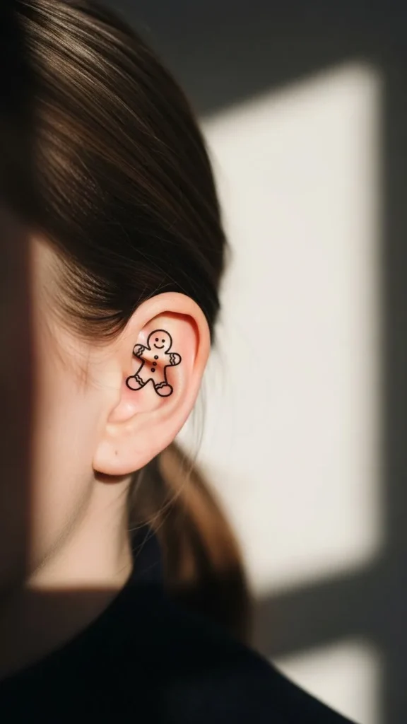 Mini Gingerbread Outline Behind the Ear