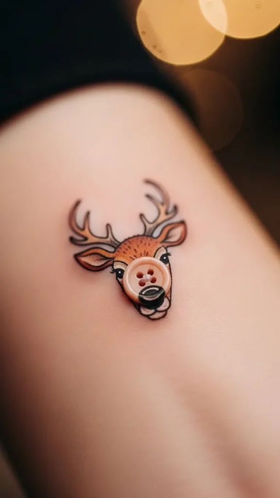 Mini Reindeer Face With Button Nose
