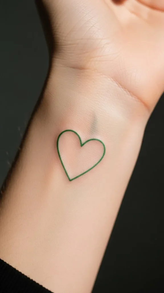 Minimal Green Outline Heart