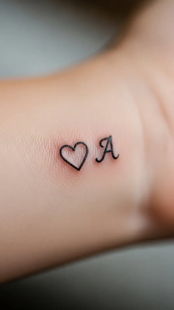 Minimal Heart With Initial