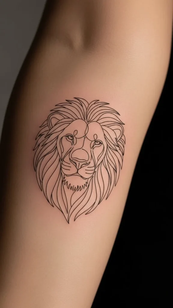 Minimal Line Lion Face