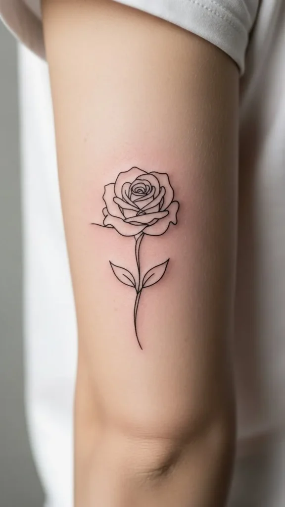 Minimal Rose on the Back of Arm