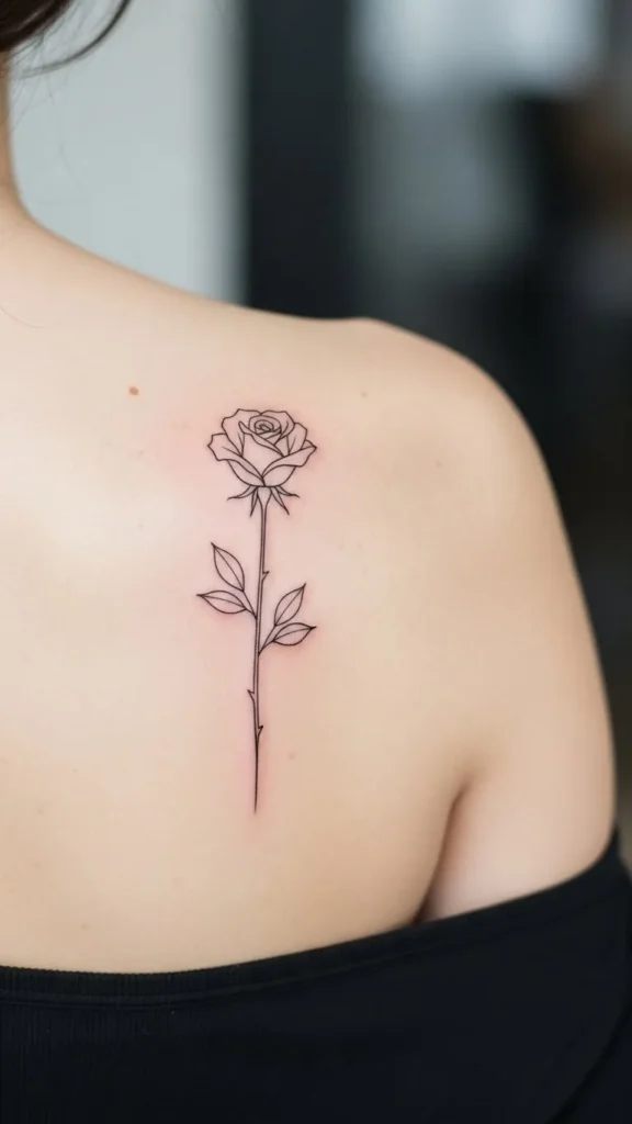 Minimal Rose on the Shoulder