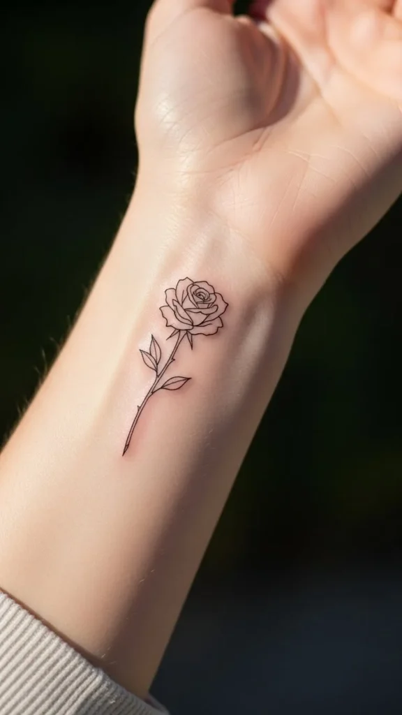 Minimal Rose on the Wrist