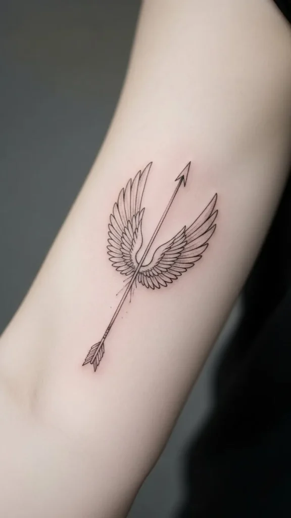 Minimal Winged Arrow on the Forearm
