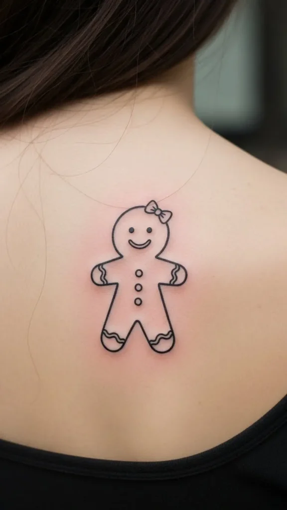 Minimalist Gingerbread Girl Outline