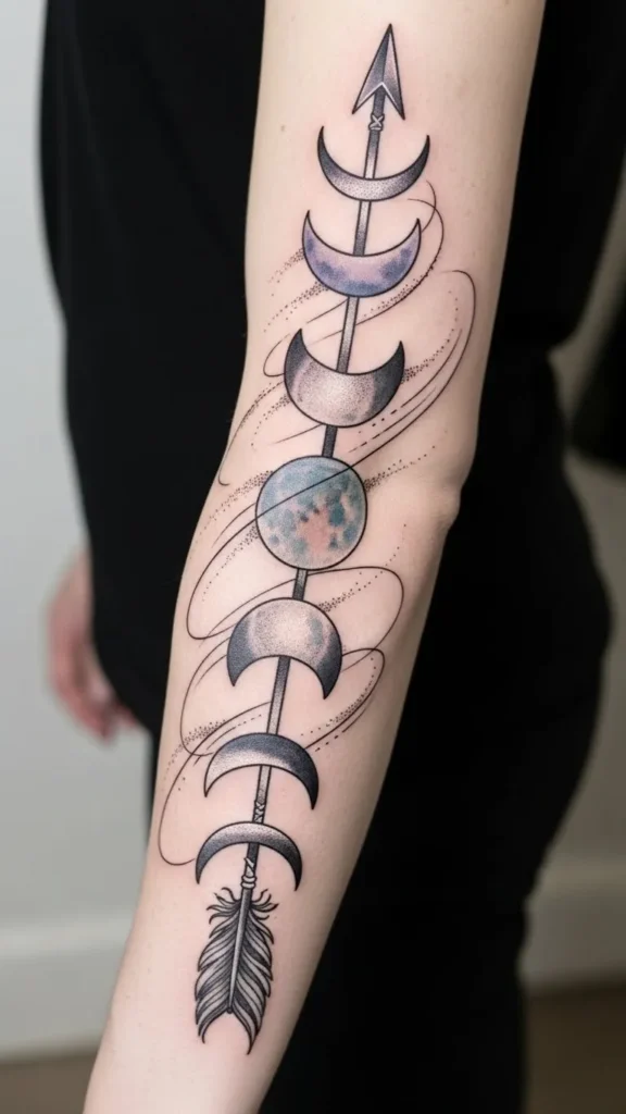 Moon Phase Arrow Sleeve